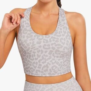 Criss-Cross Back Padded Workout Tank Crop Top Sports Bra